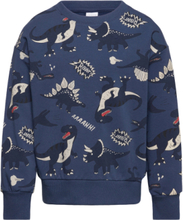 Sweater Dino Aop Tops Sweatshirts & Hoodies Sweatshirts Blue Lindex