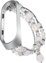 Agate pendant stylish watch strap for Xiaomi Mi Smart Band 6 / 5 - White