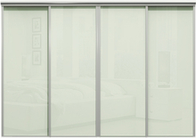 Mix Skjutdörr - Utförsäljning Opalvit Glasdörr 3400 Mm 4 Dörrar, 3400 Mm 4 Dörrar