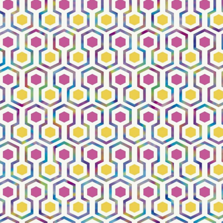 Noordwand Good Vibes Carta da Parati Hexagon Pattern Rosa e Gialla