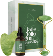 Eco Masters Jade Roller And Gua Sha with Vitamin C Serum