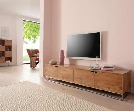 DELIFE Tv-meubel Loca 200x40x40 cm acacia natuur massief hout