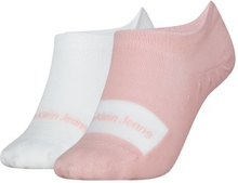 Calvin Klein Strømper 2P Women Footie High Cut Socks Hvit/Rosa One Size Dame