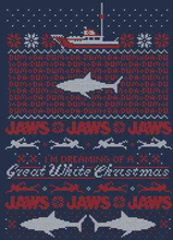 Jaws Christmas Great White Christmas Herren T-Shirt - Navy Blau - XL