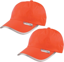 2x stuks oranje reflecterende lichtgevende baseball cap/pet