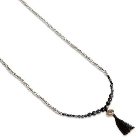 Pearls for Girls halsband 90 cm svart med tofs