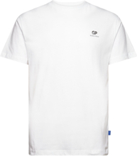 Relaxed Fit Tee - White / Serenity In Motion Tops T-Kortærmet Skjorte White Garment Project