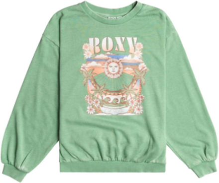 Butterfly Parade Tops Sweatshirts & Hoodies Sweatshirts Green Roxy