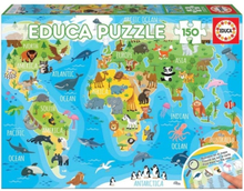 Educa World Map Animals Pussel (150-bitar)
