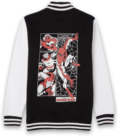 Marvel Spider-Man Web Head Unisex Varsity Jacket - Black / White - XXL