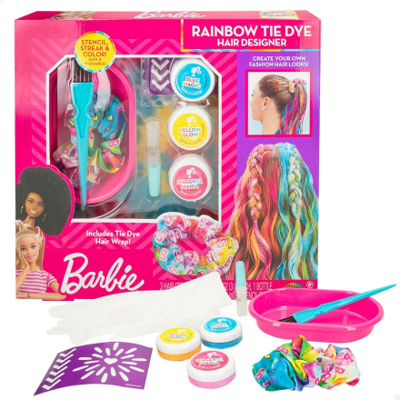 Hårstylingset Barbie Rainbow Tie 15,5 x 10,5 x 2,5 cm Hår med höjdpunkter Multicolour