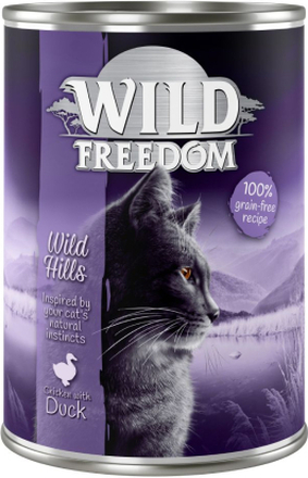 Wild Freedom Adult 6 x 400 g - getreidefrei - Wild Hills - Ente & Huhn