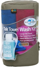 Sea To Summit Tek Towel Wash Kit Reishanddoek - Cobalt