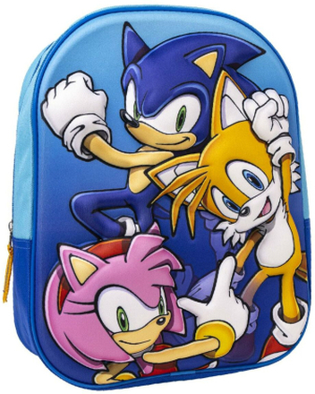 Skolryggsäck 3D Sonic 25 x 31 x 9 cm Blå