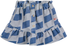 Checker All Over Woven Skirt Bottoms Shorts Blue Bobo Choses