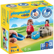 Playset Playmobil 1.2.3 Hund Pojkar 70406