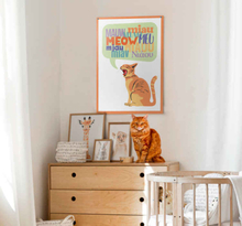 Poster van kattengeluid "miauw"