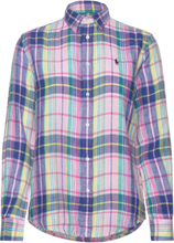 "Relaxed Fit Linen Shirt Tops Shirts Long-sleeved Pink Polo Ralph Lauren"