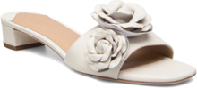 Fay Floral-Trim Nappa Leather Sandal Sandal Med Hæl White Lauren Ralph Lauren