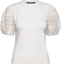 "Rosana Anges Broiderie T Shirt T-shirt Top White French Connection"