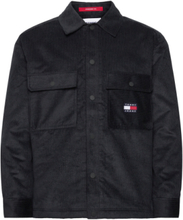 Tjm Sherpa Lined Cord Overshirt Tops Overshirts Black Tommy Jeans