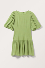 Short Puffy Sleeve Dress - Green