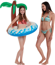 Waterspeelgoed eiland/palmboom zwemband/zwemring 79 x 85 cm voor jongens/meisjes/kinderen en dames/heren/volwassenen