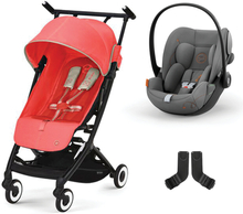 cybex GOLD Buggy Libelle Hibiscus Red inklusive autostol Cloud G i-Size Lava Grey og Adapter