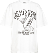 Future Heavy Jersey Designers T-shirts & Tops Short-sleeved White Ganni