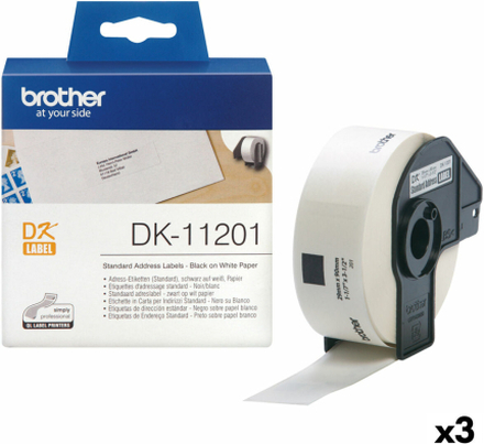 Etiketter till Skrivare Brother DK-11201 Vit 29 x 90 mm Svart Svart/Vit