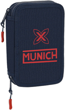 Dubbelt pennfodral Munich Flash Marinblå 12.5 x 19.5 x 4 cm