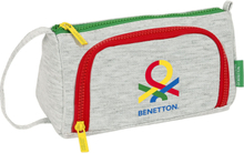 Pennfodral med tillbehör Benetton Pop Grå 20 x 11 x 8.5 cm
