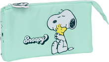 Tredubbel Carry-all Snoopy Groovy Grön 22 x 12 x 3 cm