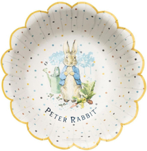 8 stk Runde Peter Rabbit Dype Papirtallerkener 16,5 cm