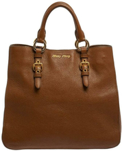 Madras Leather Shopping Tote