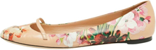 Pre-owned Floral Print Leather Blooms Ballet Flats