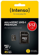 Mikro-SD-hukommelseskort med adapter INTENSO 3423493 512 GB 45 MB/s