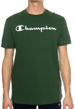 Champion Classics Men Crewneck T-shirt Mörkgrön bomull Small Herr