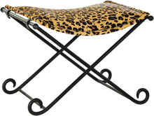 Supplerende møbler DKD Home Decor Sort Metal Brun Læder Leopard (55 x 45 x 41 cm)