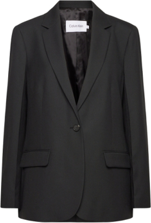 Essential Tailored Blazer Blazers Single Breasted Blazers Black Calvin Klein