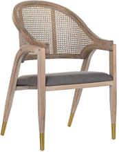 Spisebordsstol DKD Home Decor Gran Natur Mørkegrå Spanskrør (59 x 55 x 88 cm)