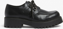 Faux leather lace-up loafers - Black