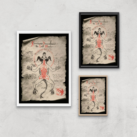 The Witcher Skinning And Preservation Of The Dead Monster Giclee Art Print - A2 - Wooden Frame