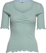 2X2 Cotton Stripe Tinna Tee T-shirts & Tops Short-sleeved Blå Mads Nørgaard*Betinget Tilbud