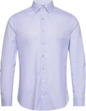 Performance Fine Stripe Slim Shirt Tops Shirts Business Blue Michael Kors