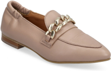 Biatracey Leather Chain Loafer Loafers Låga Skor Beige Bianco