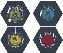 Harry Potter Hogwarts Houses Christmas Hexagonal Coaster Set