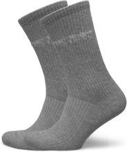 Blake 2-Pack Rib Socks Underwear Socks Regular Socks Grey Les Deux