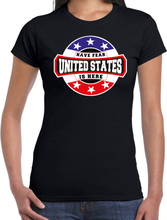 Have fear United States is here / Amerika supporter t-shirt zwart voor dames