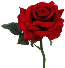 Valentijn thema feestartikelen kunstbloem Rode roos/rozen deluxe 31 cm